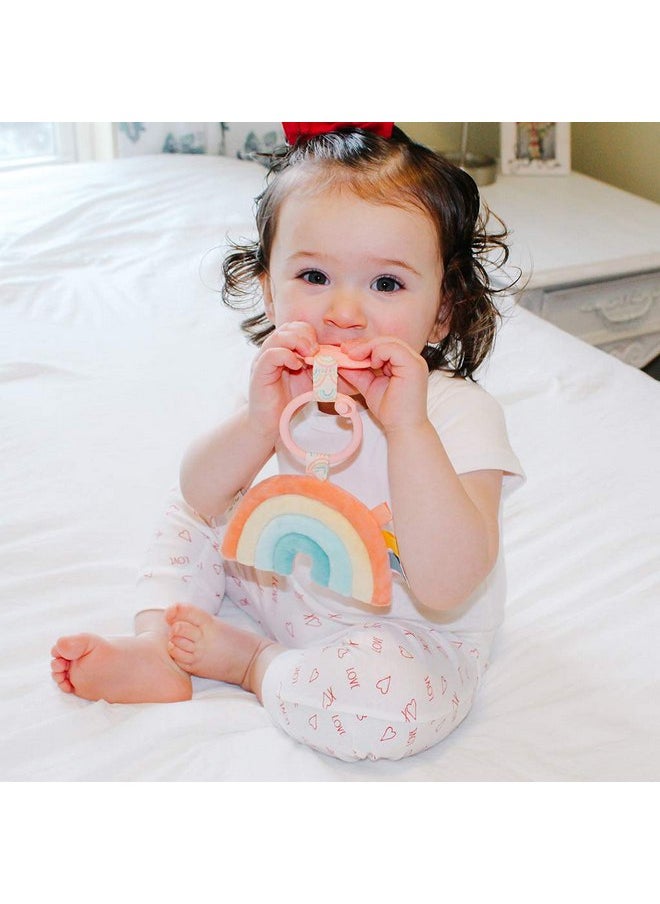 Itzy Ritzy - Itzy Ritzy Infant Toy & Teether - Itzy Pal Baby Teething Toy Includes Lovey, Crinkle Sound, Textured Ribbons & Silicone Teether Toy for Newborn (Rainbow) - Image 1