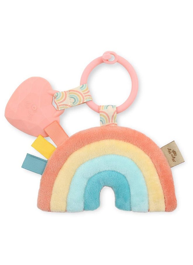 Itzy Ritzy - Itzy Ritzy Infant Toy & Teether - Itzy Pal Baby Teething Toy Includes Lovey, Crinkle Sound, Textured Ribbons & Silicone Teether Toy for Newborn (Rainbow) - Image 1