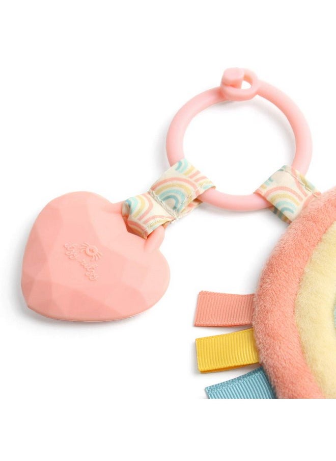 Itzy Ritzy - Itzy Ritzy Infant Toy & Teether - Itzy Pal Baby Teething Toy Includes Lovey, Crinkle Sound, Textured Ribbons & Silicone Teether Toy for Newborn (Rainbow) - Image 1