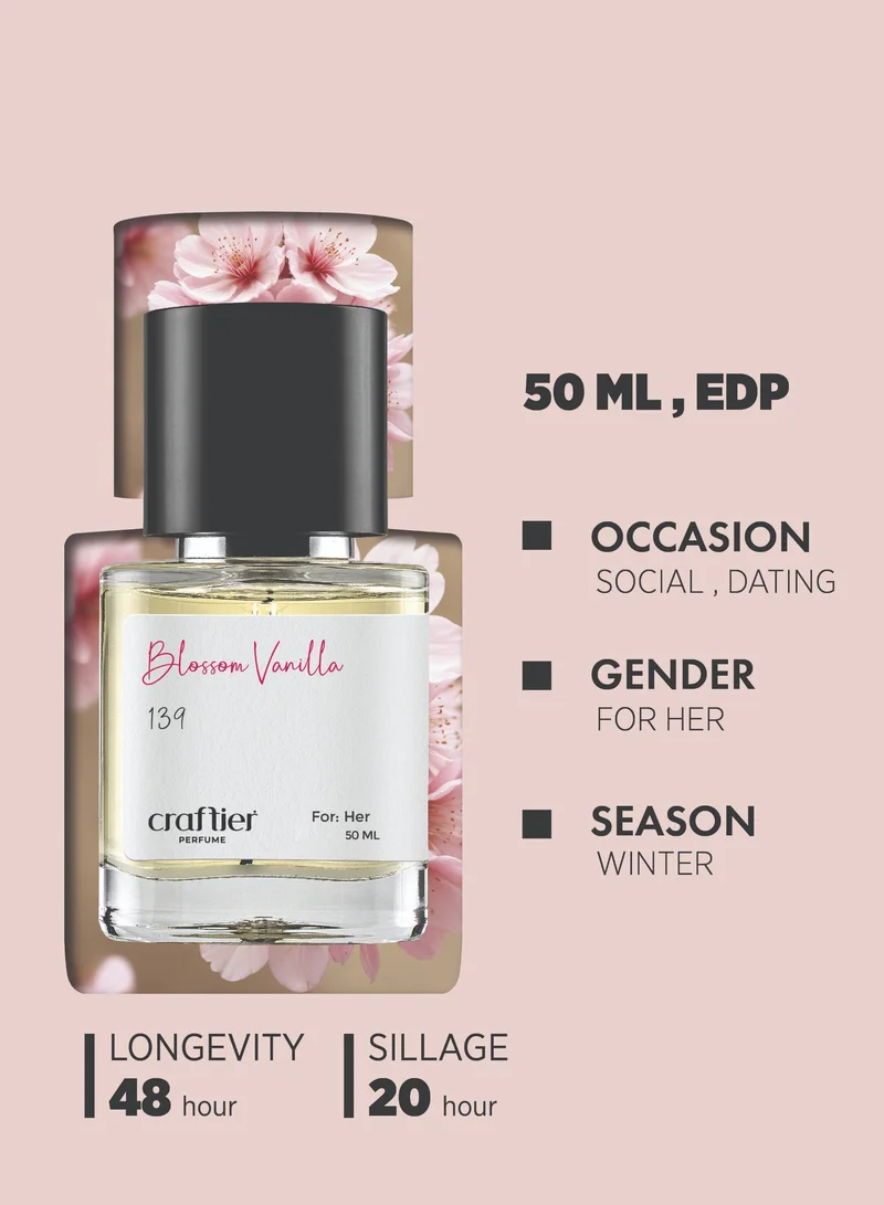 Craftier Perfume Inspired-AddictEDP BLOSSOM VANILLA - Inspired of-ADDICT EDP, Eau De Parfum for Women - 50ml, Long Lasting Floral Fragrance Upto 48 Hrs, Travel Size Women's Perfume for Women | Best Price UAE