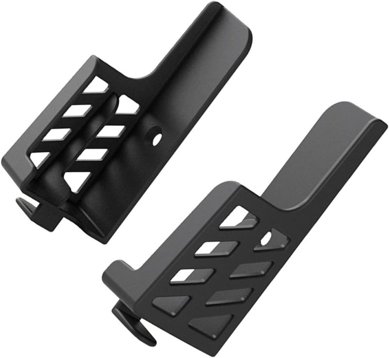 Vaguelly Adjustable Dual Slot Abs Tablet and Phone Holder Stand for Desktop and Wall Mount, Black, Compatible with Mobile Phones and Tablets for Video and Office Use - Image 1