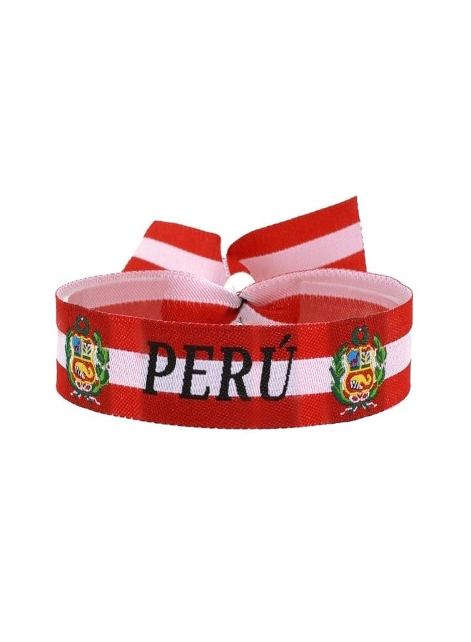 BDM - Pulsera Bandera de Perú, Accesorio Ajustable y Lavable, Bordado de Tela HD, Orgullo Peruano, Machu Picchu, Cusco, Lima - Modelo 1 - Image 1