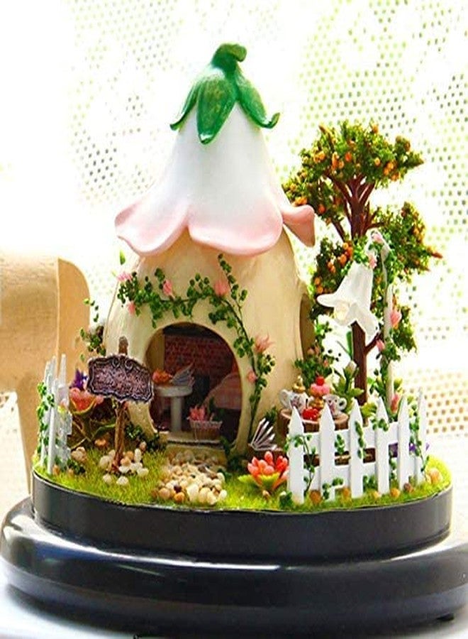 CUTEROOM DIY Miniature Dollhouse Kit Handmade Doll Houses Kit Plastic Dust Cover Snow House Kit LED Light & Music Box (B015) - Image 2