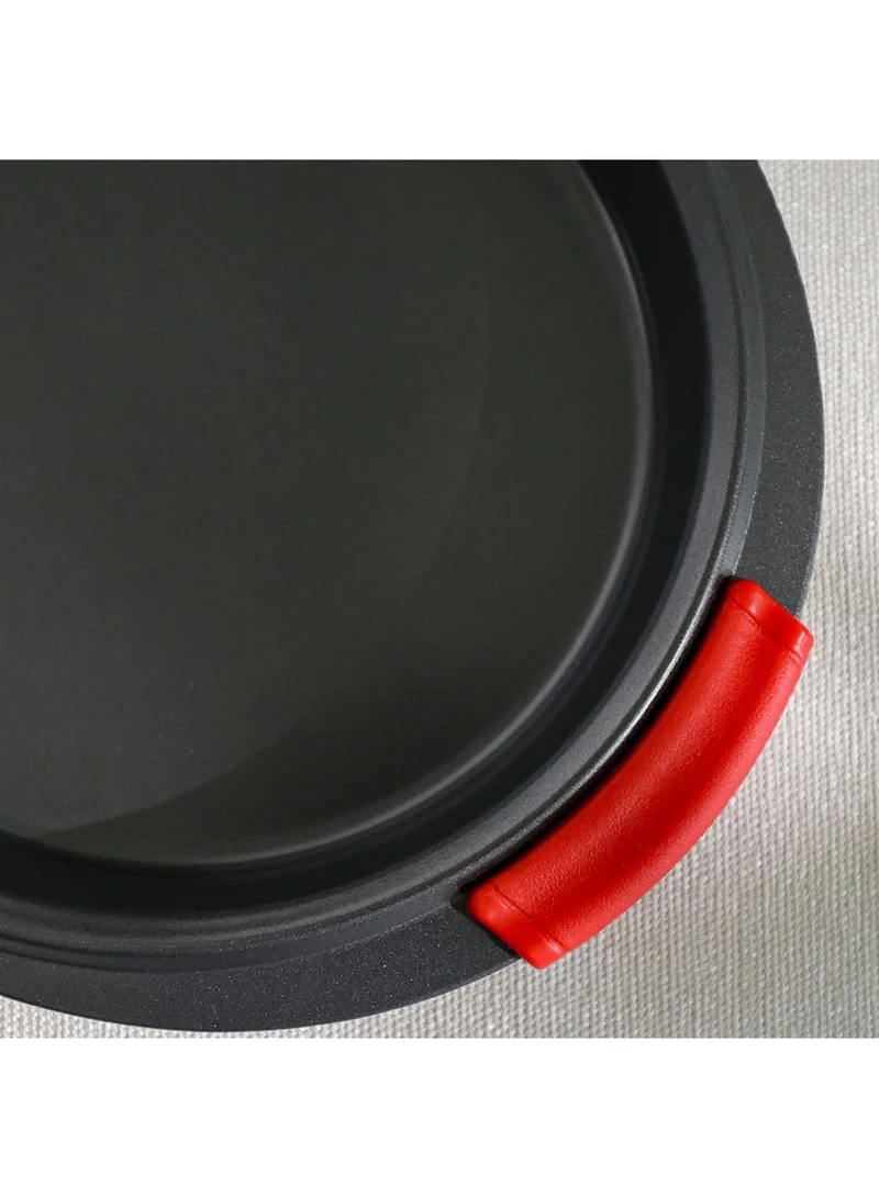 DANUBE HOME Bake Me Happy Round Pan With Silicone Handle Carbon Steel 0.8Mm 29.5X27X4Cm