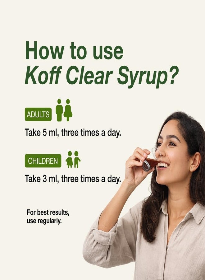 Amrith Noni Koff Clear SugarFree 100ml - Ayurvedic Cough Syrup with Noni, Brihati, Kantakari, Pushkara, Naagavalli & Other Powerful Herbs for Effective Relief (Pack Of 2) - Image 4