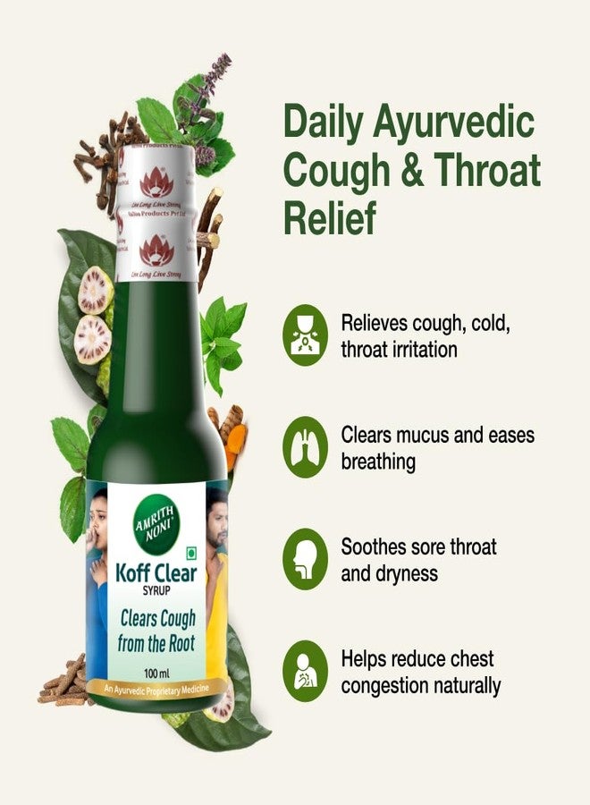 Amrith Noni Koff Clear SugarFree 100ml - Ayurvedic Cough Syrup with Noni, Brihati, Kantakari, Pushkara, Naagavalli & Other Powerful Herbs for Effective Relief (Pack Of 2) - Image 2