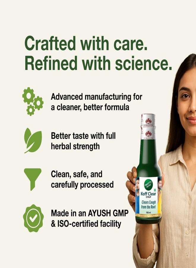 Amrith Noni Koff Clear SugarFree 100ml - Ayurvedic Cough Syrup with Noni, Brihati, Kantakari, Pushkara, Naagavalli & Other Powerful Herbs for Effective Relief (Pack Of 2) - Image 5