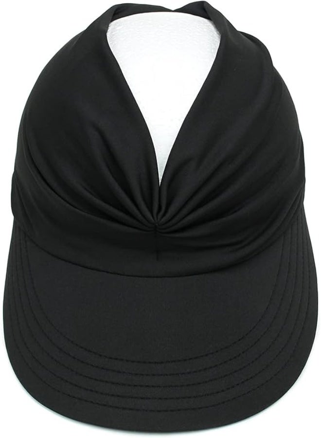 Muryobao Womens Sun Visor Hat Wide Brim Summer UPF 50+ UV Protection Beach Sport Cap - Image 4