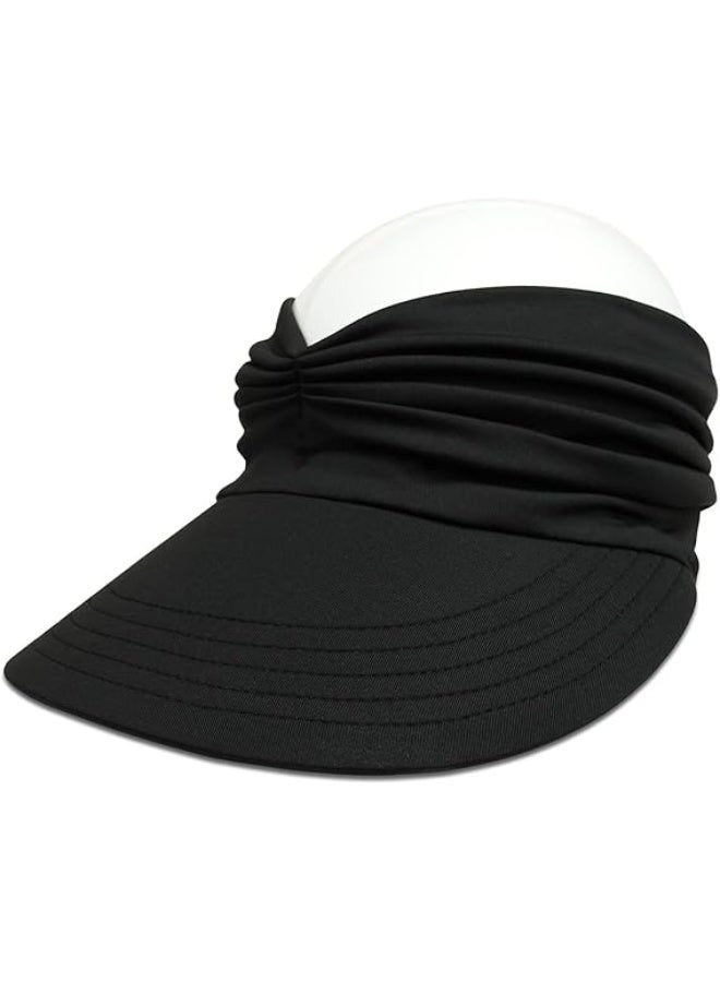 Muryobao Womens Sun Visor Hat Wide Brim Summer UPF 50+ UV Protection Beach Sport Cap - Image 1
