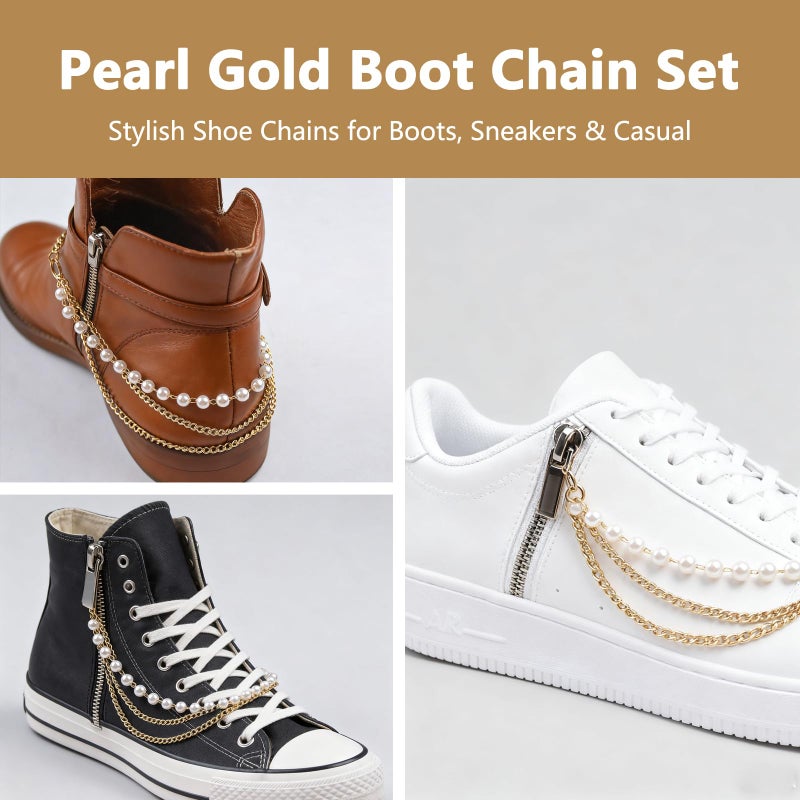 NIIIYTYB 2Pcs Boot Chains for Shoes and Sneakers Jewelry Accessories Charms for Women Shoe and Boot Chains for Sneaker Decoration, Handbag and Pants Chain Stylish Shoe Charms and Keychain Accessories - Image 3