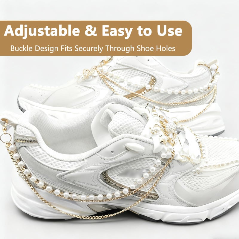 NIIIYTYB 2Pcs Boot Chains for Shoes and Sneakers Jewelry Accessories Charms for Women Shoe and Boot Chains for Sneaker Decoration, Handbag and Pants Chain Stylish Shoe Charms and Keychain Accessories - Image 4