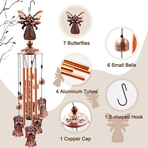 Ukulork Wind Chimes Outdoor Clearance Ukulork Angel Aluminum Tube Windchime with S HookPatio Garden Decor Housewarming Gift - Image 3