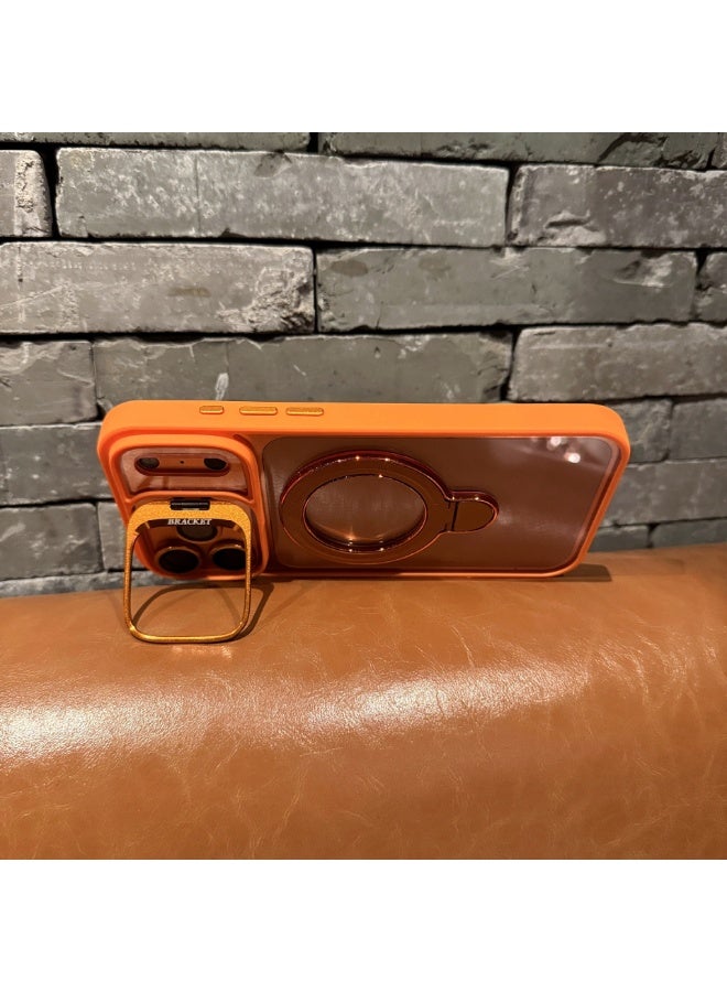 غلاف آيفون 17 برو ماكس المغناطيسي الشفاف بمغطاء العدسة والحامل المزدوج - غلاف واقٍ صادم للصدمات متوافق مع ماج سيف (أزرق) - Image 4