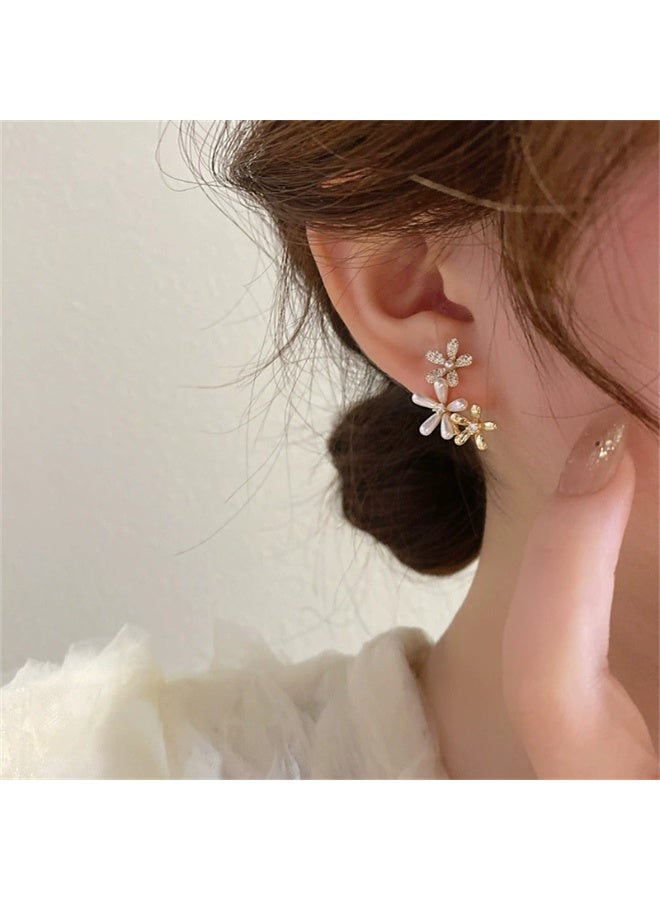 Goolsky Delicate Micro-Set Floral Earrings for Women – Elegant Sweet Versatile Jewelry, S925 Silver/Hypoallergenic Posts, Micro-Crystal/Zircon Petals, Office Dates Casual Gatherings Daily Wear - Image 3