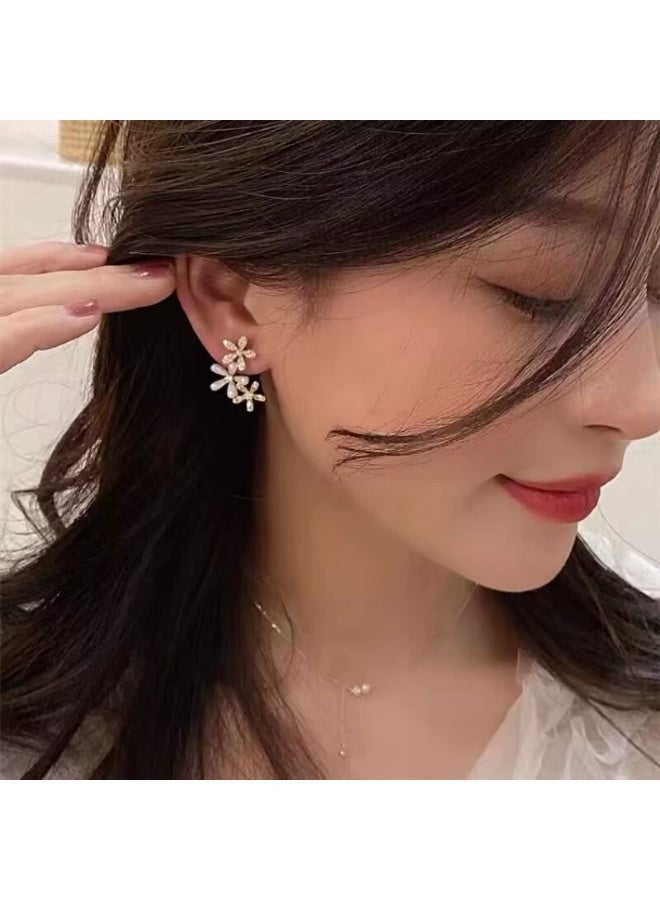 Goolsky Delicate Micro-Set Floral Earrings for Women – Elegant Sweet Versatile Jewelry, S925 Silver/Hypoallergenic Posts, Micro-Crystal/Zircon Petals, Office Dates Casual Gatherings Daily Wear - Image 2