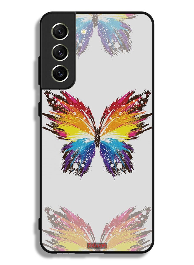 Tolwak Samsung Galaxy S21 FE 5G Protective Case Cover Digital Art Simple Background Minimalism Butterfly - Image 3