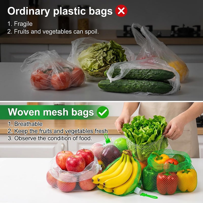 RAINFLOW Mesh Produce Bags - 20Inch Mesh Vegetable Bags Onion Storage Bag Net with Loop-Style Closures,Seafood Boil Bag,Storage Fruits Seafood and Other Agricultural Products(50PCS) - Image 4