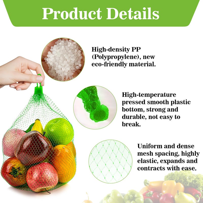 RAINFLOW Mesh Produce Bags - 20Inch Mesh Vegetable Bags Onion Storage Bag Net with Loop-Style Closures,Seafood Boil Bag,Storage Fruits Seafood and Other Agricultural Products(50PCS) - Image 3