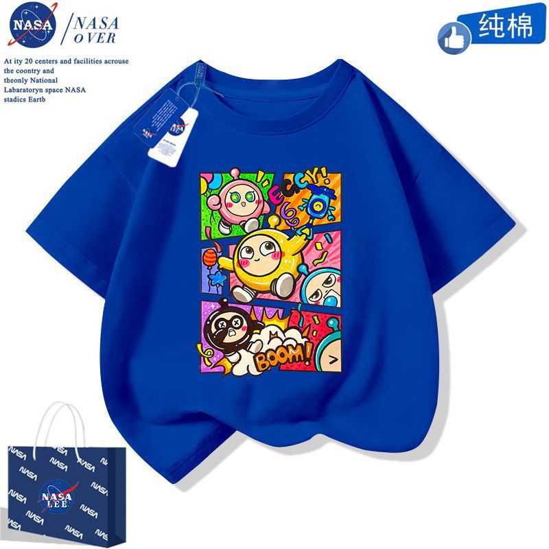 Four-Palace Comic Style Pure Cotton Short-Sleeved Cute Egg Party T-Shirt Men'S And Women'S Big Children'S Fashionable Casual Wear - Image 5