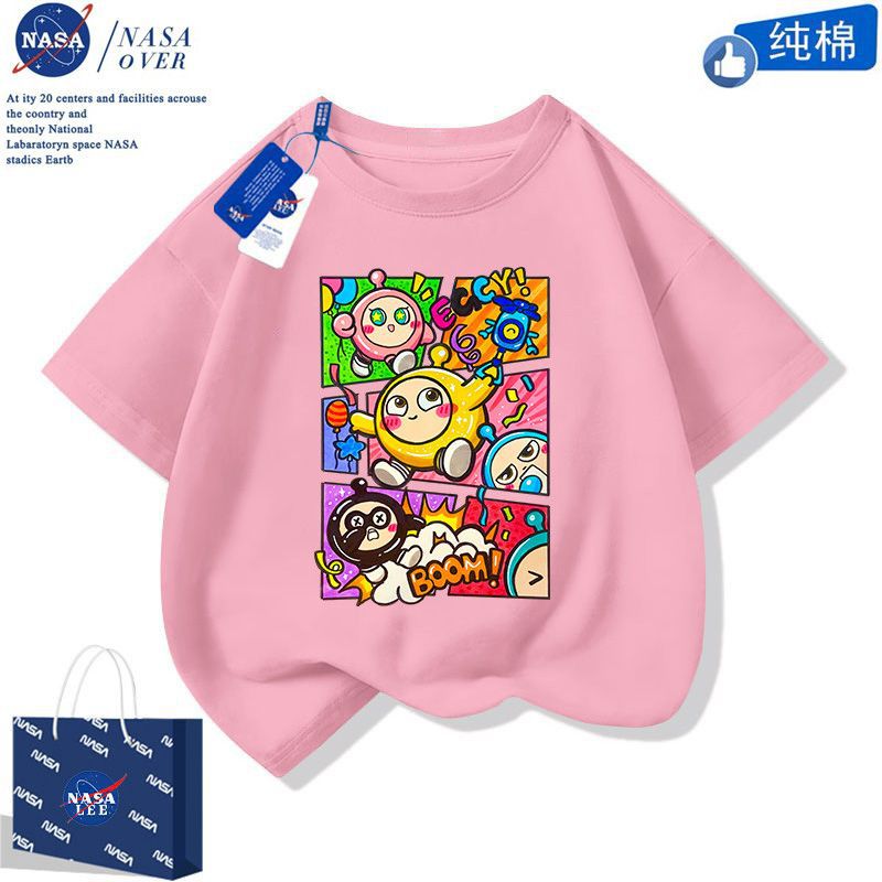 Four-Palace Comic Style Pure Cotton Short-Sleeved Cute Egg Party T-Shirt Men'S And Women'S Big Children'S Fashionable Casual Wear - Image 4