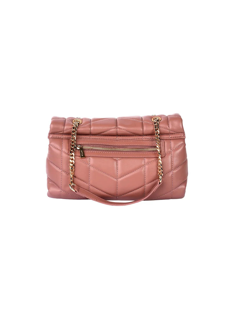AMICA Natalia Soft Puffer Quilted Leather Women's Shoulder Crossbody Handbag with Gold Chain