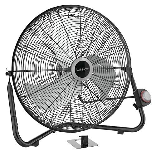 Lasko Lasko 20 Black High Velocity Wall Mount Fan with Pivoting Head  3 Speeds Ideal Wall Mount Fan or Floor Fans for Home Garage Attic 2264QM 