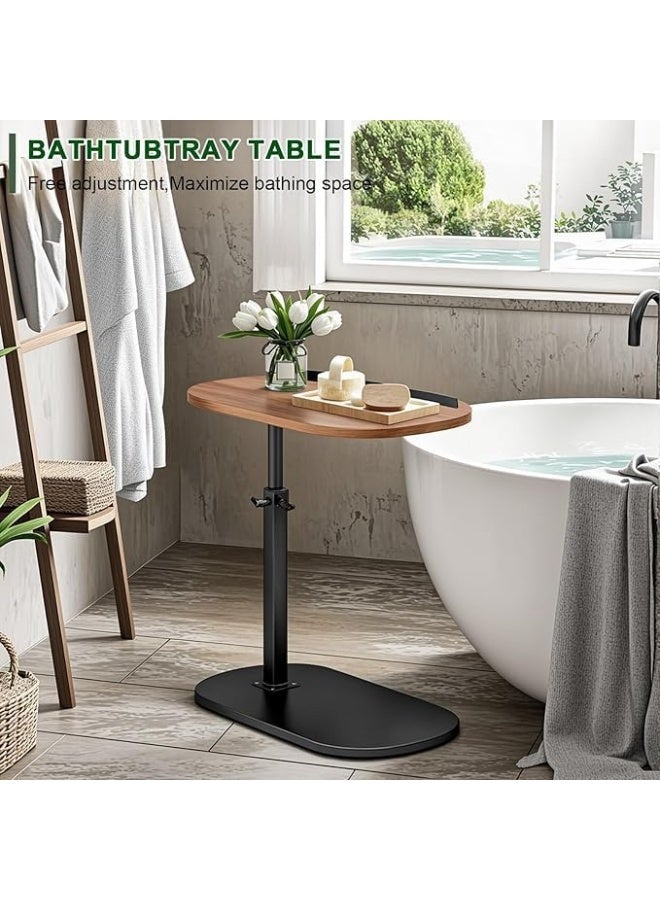 طاولة جانبية قابلة للتعديل على شكل حرف C مع اثاث صغير دوار افقي بزاوية 360 درجة ينزلق تحت الكنبة والسرير بتصميم عصري موفر للمساحة لغرفة المعيشة وغرفة النوم واللابتوب والوجبات الخفيفة - Image 4