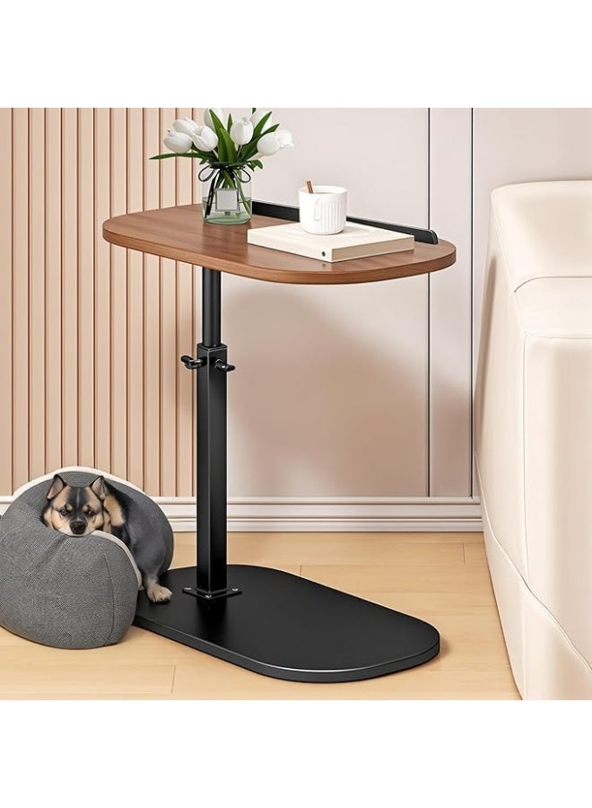 طاولة جانبية قابلة للتعديل على شكل حرف C مع اثاث صغير دوار افقي بزاوية 360 درجة ينزلق تحت الكنبة والسرير بتصميم عصري موفر للمساحة لغرفة المعيشة وغرفة النوم واللابتوب والوجبات الخفيفة - Image 2