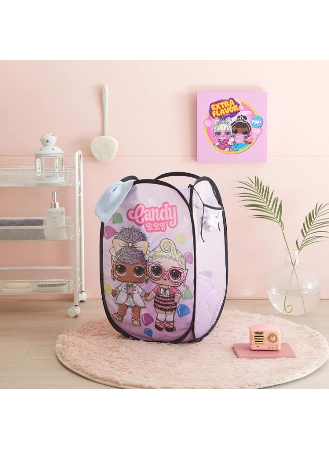 Idea Nuova LOL Surprise Pop Up Hamper with Durable Carry Handles, 21'' H x 13.5'' W X 13.5'' L, Lol Surprise/Light Pink - Image 1
