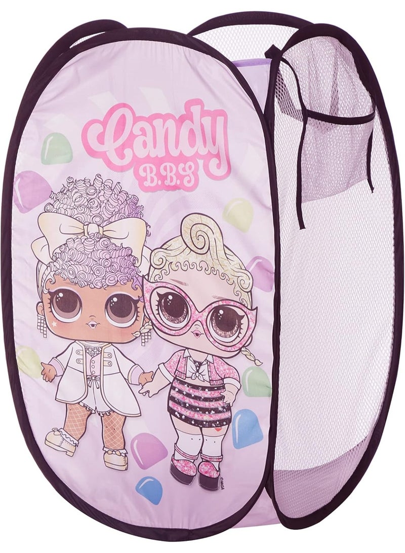 Idea Nuova LOL Surprise Pop Up Hamper with Durable Carry Handles, 21'' H x 13.5'' W X 13.5'' L, Lol Surprise/Light Pink - Image 2