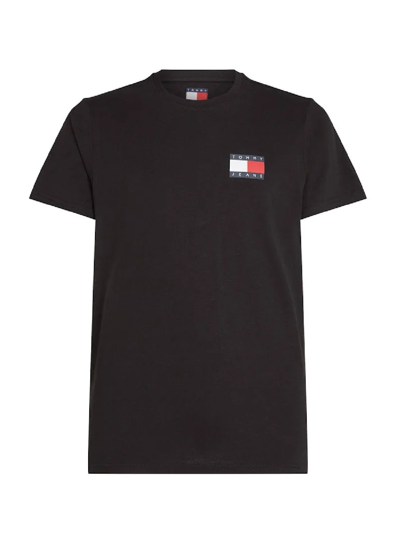 TOMMY JEANS Men's Logo Slim T-Shirt - Cotton, Black