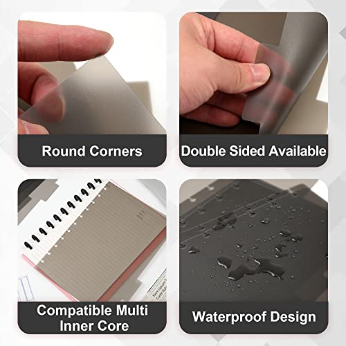 Yoment 10 Dividers for 11 Discs Discbound Notebooks 8 1/2" x 11" Letter Size Poly Tab Dividers for Discbound Planning Writing Customizable Muliti-Subject Notebook Journal, Grey(10 Dividers, 24 Tabs) - Image 3