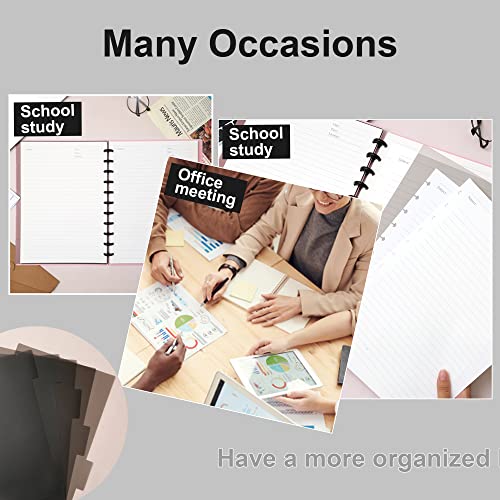 Yoment 10 Dividers for 11 Discs Discbound Notebooks 8 1/2" x 11" Letter Size Poly Tab Dividers for Discbound Planning Writing Customizable Muliti-Subject Notebook Journal, Grey(10 Dividers, 24 Tabs) - Image 5