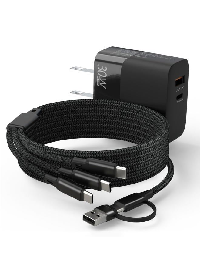 Cordro 30W 3-in-1 USB C Fast Charger for DJI Mini 4 Pro, Mini 4K, Mini 3 Pro, Mini 3, Mavic 3, Air 2S, Avata Drone, Type C Wall Charger with Dual Port Power Cord for DJI Drones Accessories - Image 1