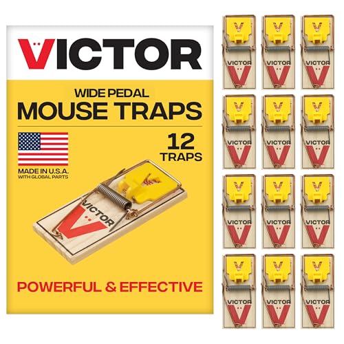 Victor Mouse Traps M035-12, Plastic Pedal, Sustainably Sourced FSC Wood, Wooden Mouse Traps, 12 Pack - Image 1