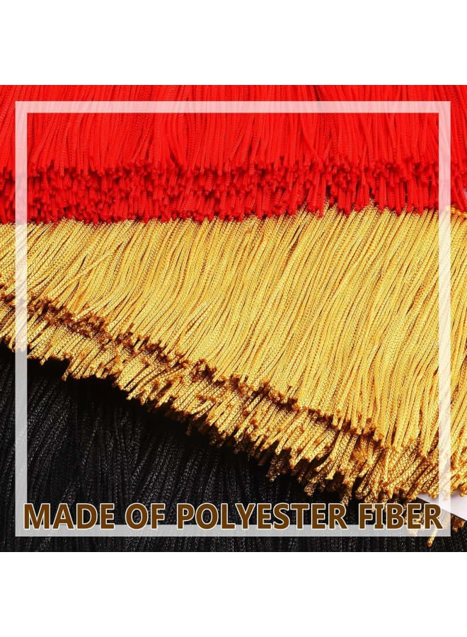 15 Yards 3 Pieces Long Fringe Trim Tassel Lace Polyester Fiber Tassel 4 Inch Wide 3 Colors Ribbon Fringe Trim Lace for Curtains Clothes Accessories and Latin Wedding Dress and DIY Lamp Decorations  - Image 2