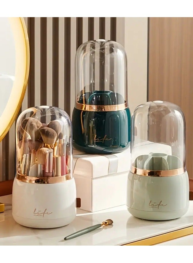 ORiTi Makeup Brush Holder Organnizer With Clear Lid 360 Rotating Dustprooof DDesktop Makeup Brushes Organizer for Vanity - Image 5