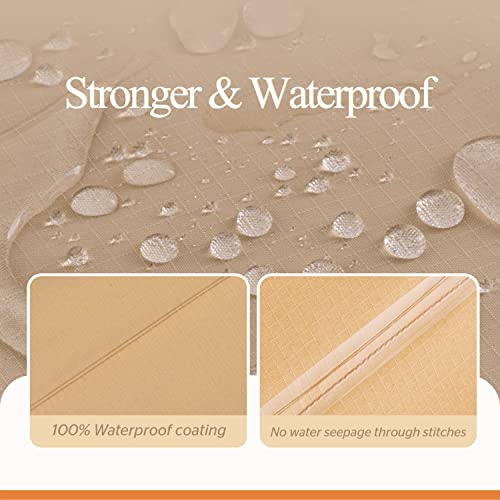 WJ-X3 Patio Chair Covers, Heavy Duty Waterproof Outdoor Patio Furniture Covers for Outdoor Chairs, Adirondack Chairs, Tolix Chairs, Beige & Coffee, 34"W x 36"D x 36"H, 2 Pack - Image 3