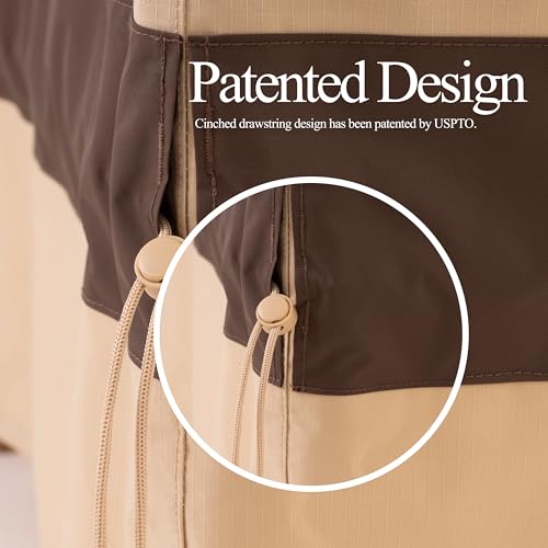 WJ-X3 Patio Chair Covers, Heavy Duty Waterproof Outdoor Patio Furniture Covers for Outdoor Chairs, Adirondack Chairs, Tolix Chairs, Beige & Coffee, 34"W x 36"D x 36"H, 2 Pack - Image 5