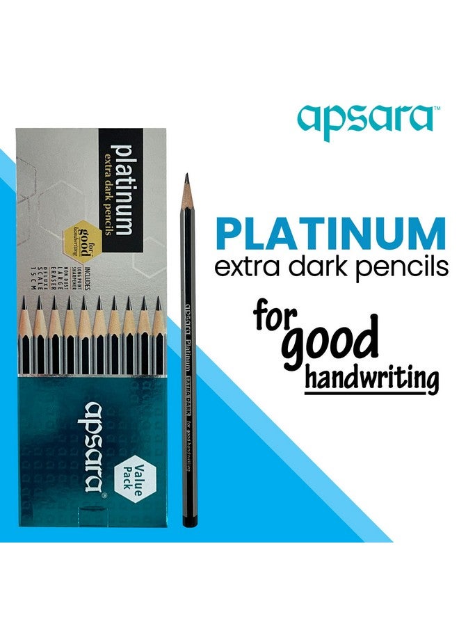 Apsara Platinum Pencils | Soft & Smudge-free | Smooth Writing | Safe for Kids | Even Sharpening With Minimal Breakage | Non-toxic Pencils| Use for School & Office Purpose | (Pack of 20) - Image 2