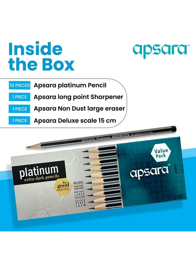 Apsara Platinum Pencils | Soft & Smudge-free | Smooth Writing | Safe for Kids | Even Sharpening With Minimal Breakage | Non-toxic Pencils| Use for School & Office Purpose | (Pack of 20) - Image 3