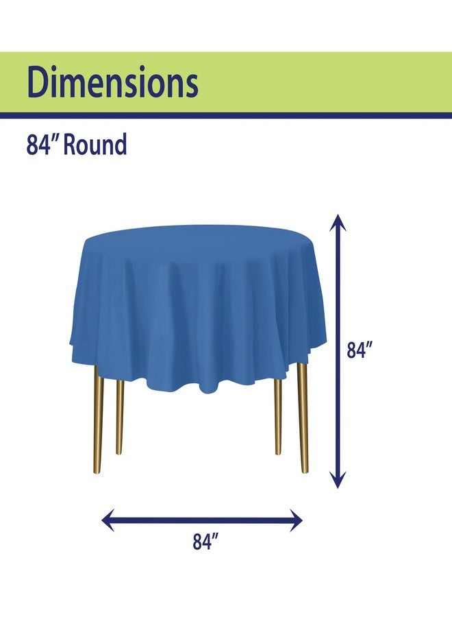 Party Dimensions Blue Disposable Plastic Tablecloth for Round Tables (12 Pack) 84 inches Table Cloths for Parties, Events & Weddings, Indoors & Outdoors, Plastic Table Cover - Image 2