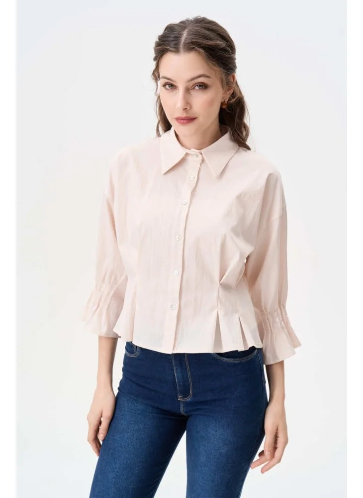 Tenda Plain shirt with pleat details