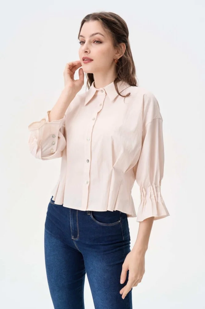 Tenda Plain shirt with pleat details