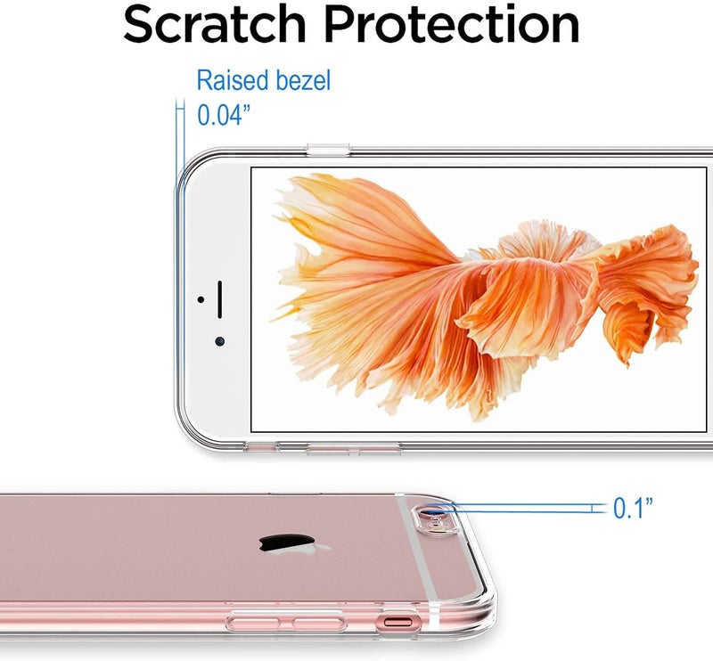 Nishtech غطاء خلفي شفاف ناعم رفيع مضاد للغبار من نوع هجين متميز لجهاز آيفون 6 / 6S مع حماية للكاميرا - Image 4