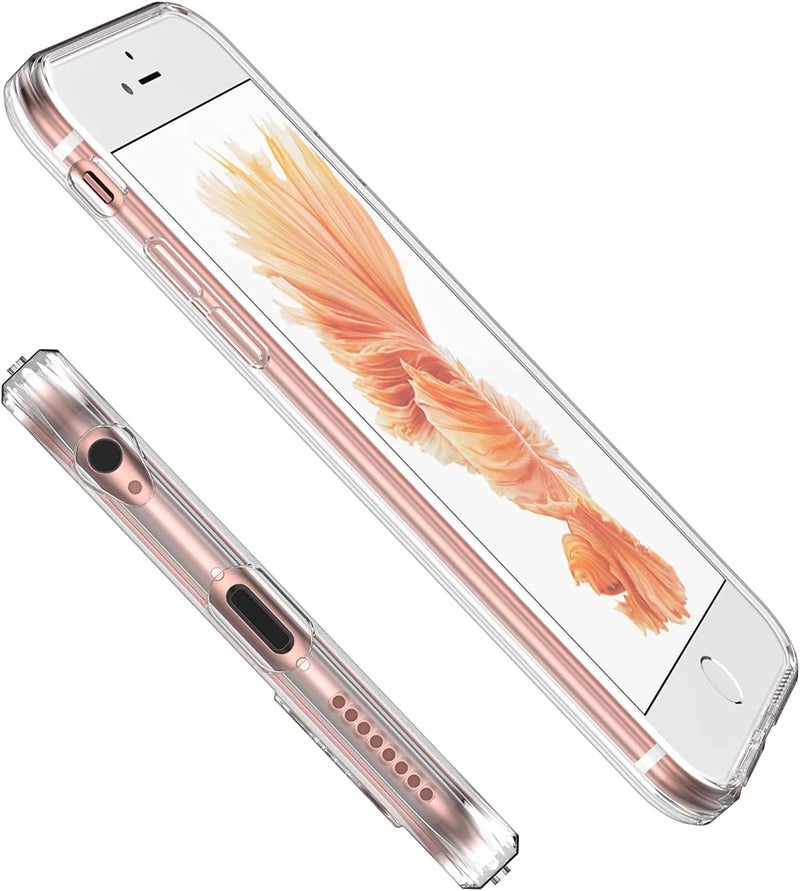 Nishtech غطاء خلفي شفاف ناعم رفيع مضاد للغبار من نوع هجين متميز لجهاز آيفون 6 / 6S مع حماية للكاميرا - Image 5