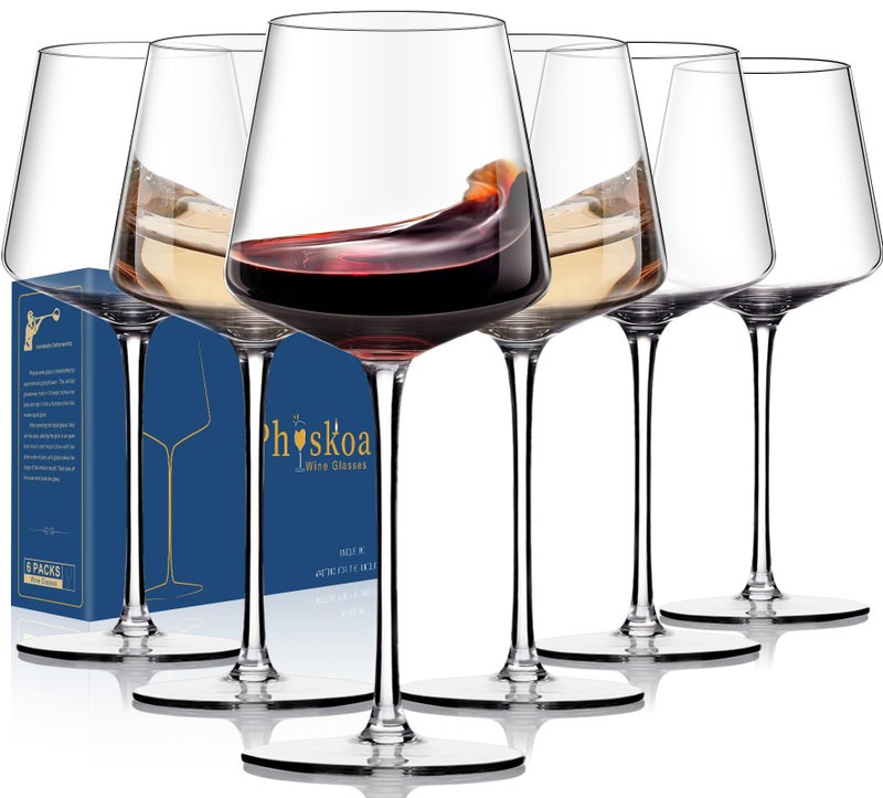Physkoa Wine Glasses Set 615ozLeadFree White Wine Glass with Long StemClear Stemmed Wine GlassesHandBlown Glassware Crystal Wine Gifts for Women Birthday Wedding