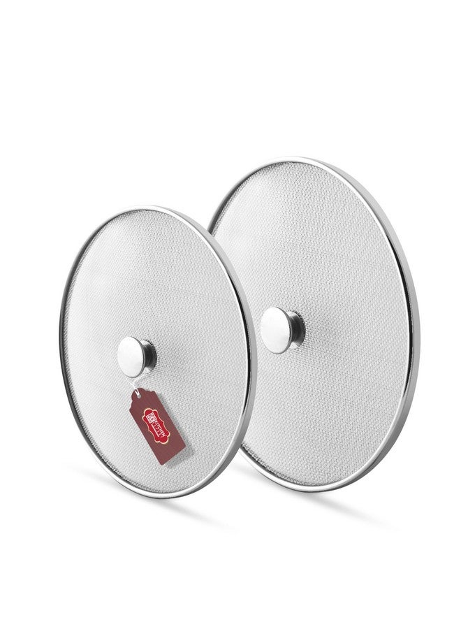 KITCHEN EXPERT, THE KITCHEN'S BEST Kitchen Expert Steel Net Cover Jali| Set Of 2 (18cm & 23cm)| Milk Net Lids/Tope/Chiba | Suitable For Pots/Pan/Kadhai/Bowls | Strong & sturdy Handle | Multipurpose Lid | - Image 1