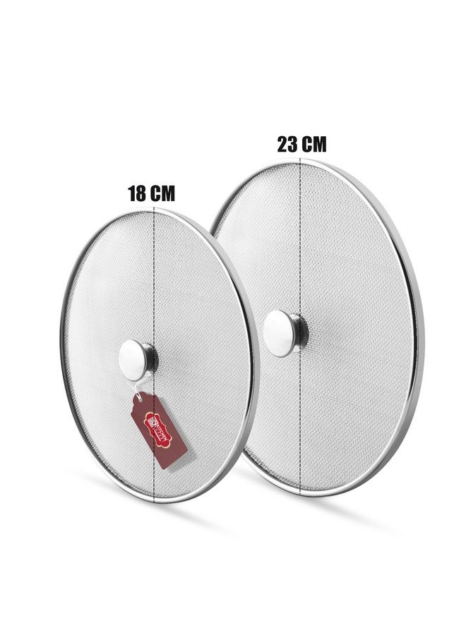KITCHEN EXPERT, THE KITCHEN'S BEST Kitchen Expert Steel Net Cover Jali| Set Of 2 (18cm & 23cm)| Milk Net Lids/Tope/Chiba | Suitable For Pots/Pan/Kadhai/Bowls | Strong & sturdy Handle | Multipurpose Lid | - Image 2