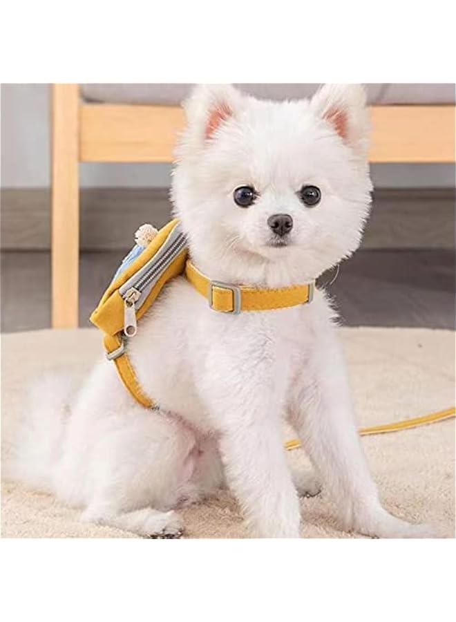 Pet Harness Leash Set, Cute Backpack Cat Vest Belt Leash Snap Design Pet Harness Leash Comfortable and Breathable Dog Vest Leash Strong and Vest Harnesses (S (Recommended Within - Image 2